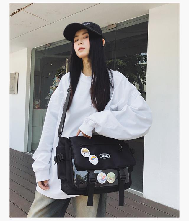 Универсальный рюкзак-мессенджер в корейском стиле: Модная кроссбоди большой вместимости для студентов