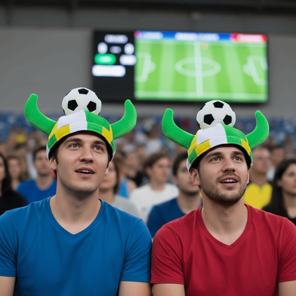 Soft Plush Material Soccer Fan Horn Hat Carnival Party Headwear Soccer Enthusiasts