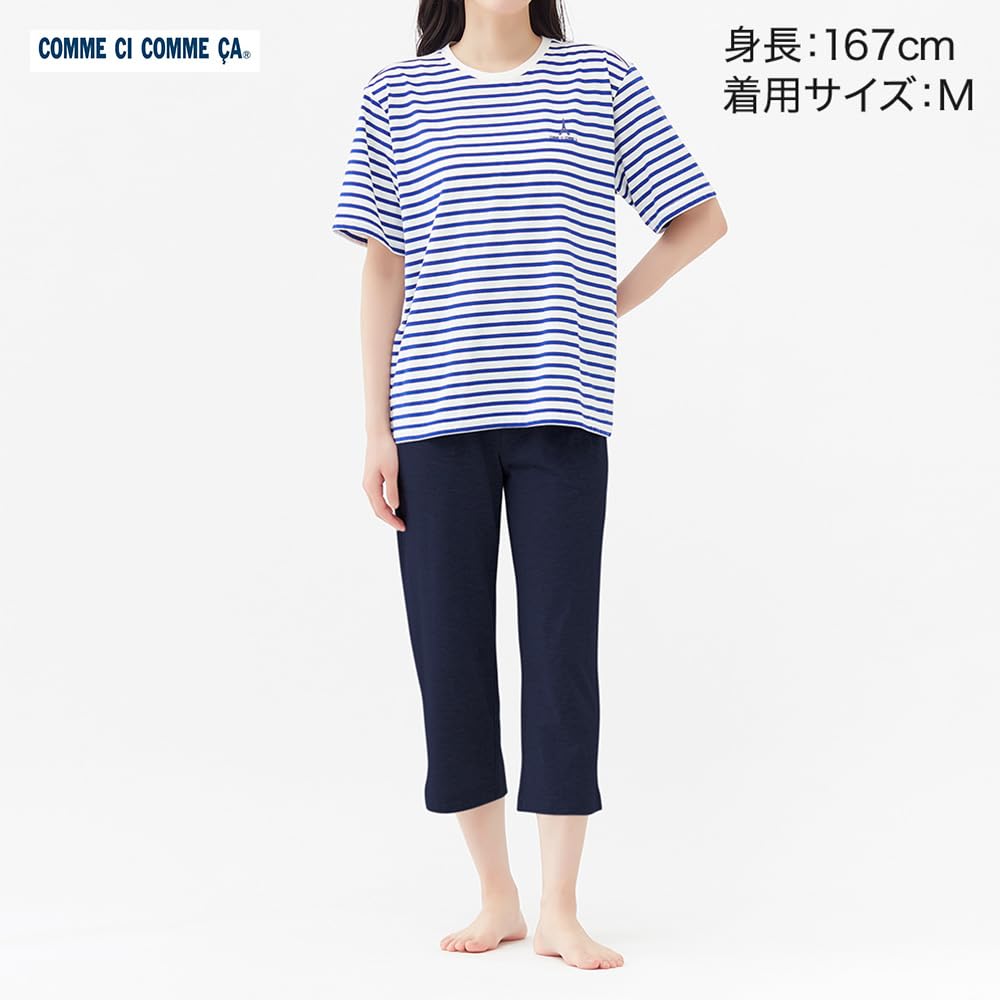 Брюки длиной ганзе с полосатым джерси розовые женские рукав 5/8, ткань 3/4,