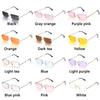 UV400 Eyeglasses Retro Sun Glasses Gradient Glasses Women Vintage Sunglasses Rectangle Rimless