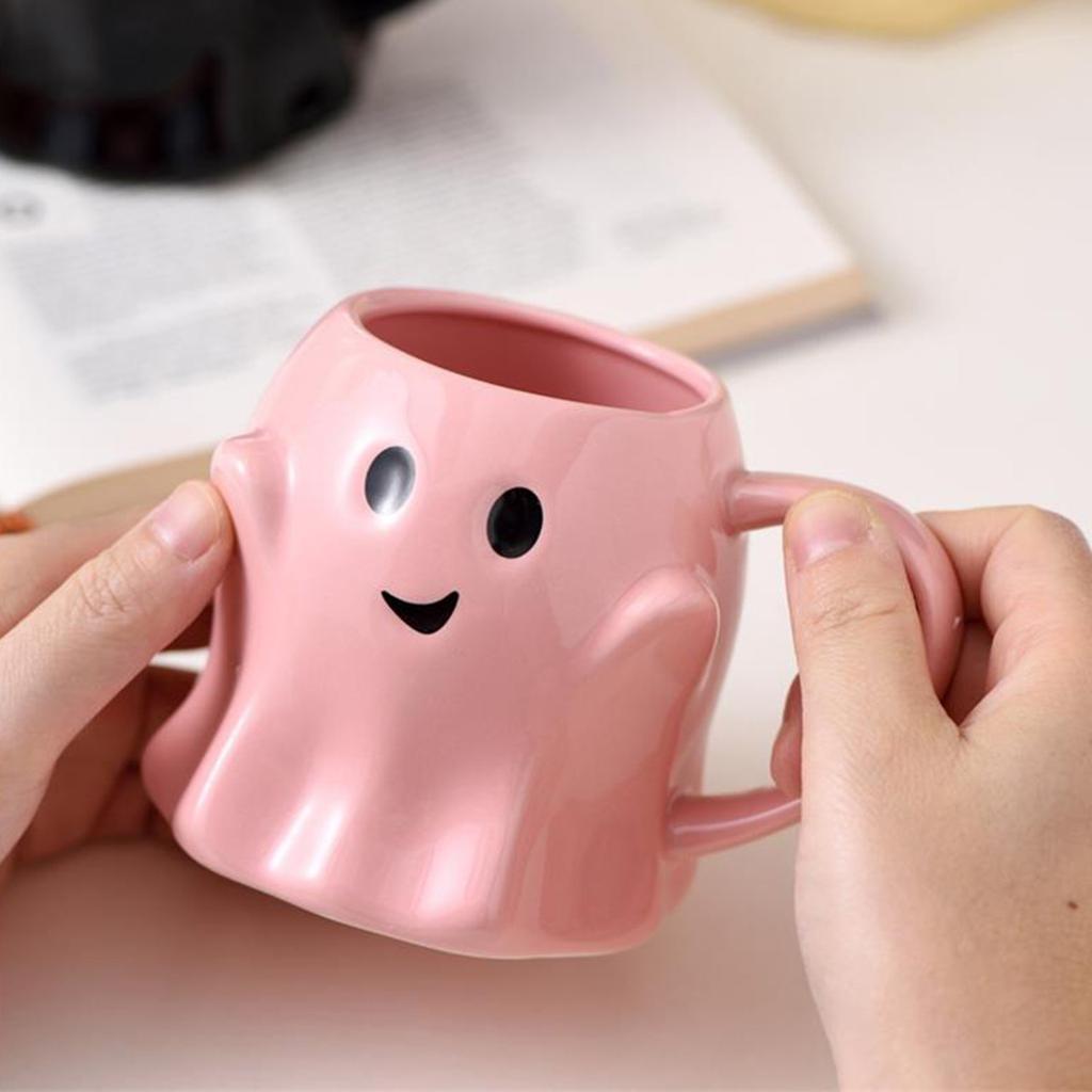 Cute Ghost Water Cup Genie Ceramic Mug Milk Tea Cups Milk Mugs Afternoon Tea Coffee Cup Breakfast Cups Coffee Mug Halloween Gift