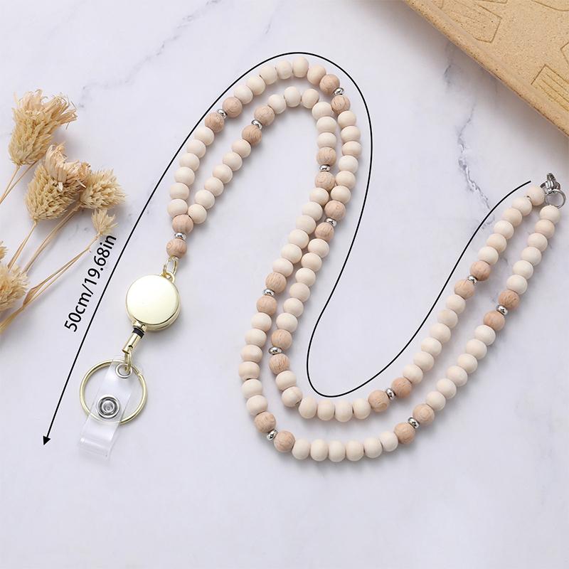 Бохо-шнурки для бейджей, подарки для женщин на Рождество, выдвижной деревянный держатель для бейджа с бусинами, шнур для учителя, круизный шнур