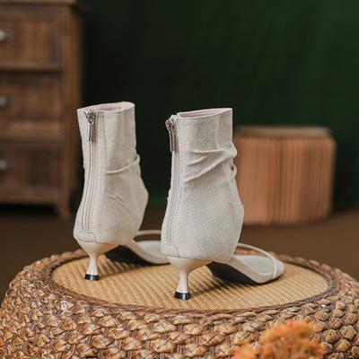 Однословные римские сандалии с открытым носком женские универсальные для длительной носки 2025 лето новые нишевые босоножки на высоком каблуке