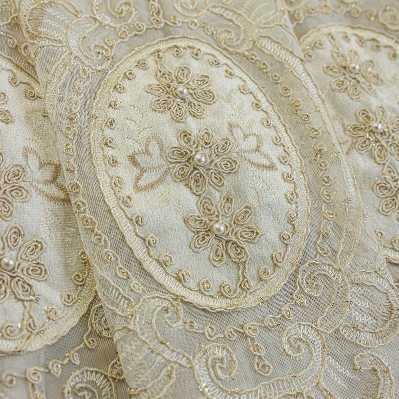 Роскошные европейские вышитые прозрачные шторы для гостиной, балкона и спальни - защита от ультрафиолета, полиэстеровые шторы, пригодные для машинной стирки