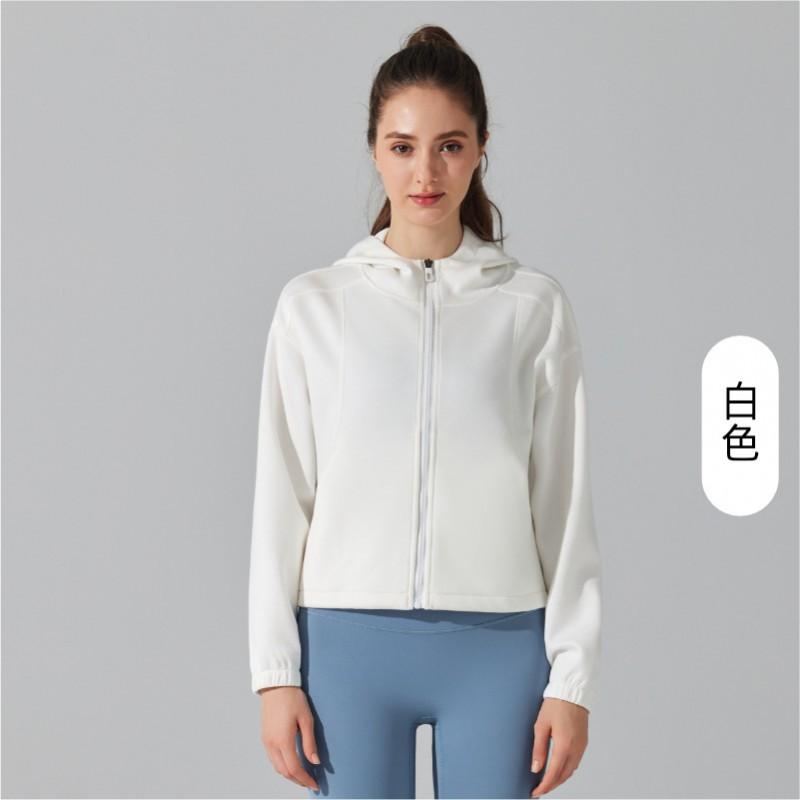 Womens Hooded Zip-Up Sweatshirt Loose Fit Warm Long Sleeve Casual Yoga Top Winter Running Gym