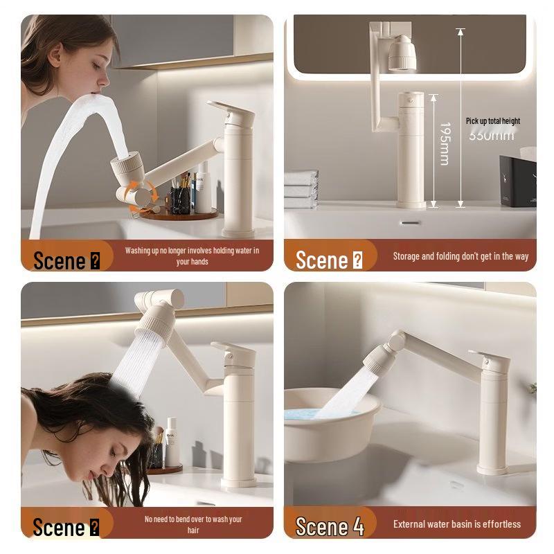 Cream Style White Brass Bathroom Faucet