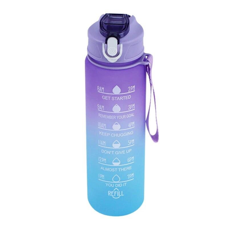 900ML Sports Water Bottle with Time Marker Leak-proof Cup Motivational Portable Water Bottle for Outdoor Sport Fitness BPA Free