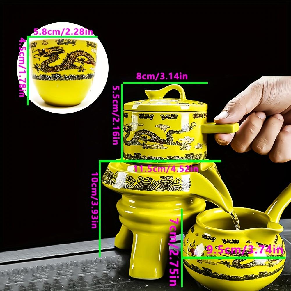 1 комплект, ленивый чайный сервиз, магнитная отвод воды, вращающаяся крышка, чаша, чайник, автоматический чайник с китайским драконом, чайные чашки, чайный поднос для домашних животных, китайский кунг-фу тэ