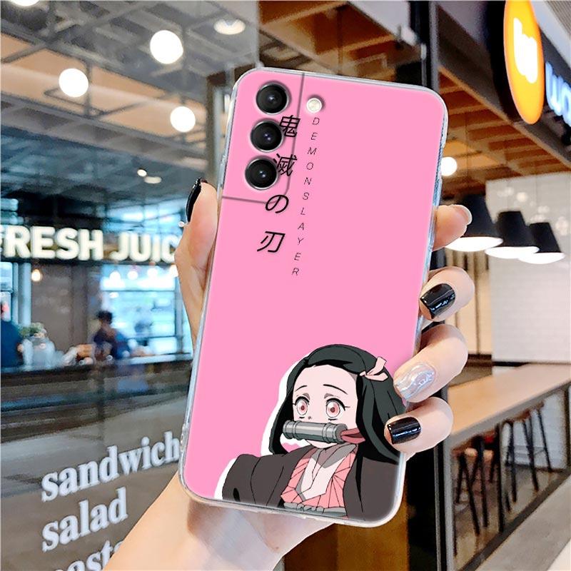 Прозрачный чехол Kamado Nezuko Kimetsu No Yaiba Demon Slayer для Samsung Galaxy S22 S21 S20 FE S 22 Ultra S10 E S9 Plus 5G, чехол