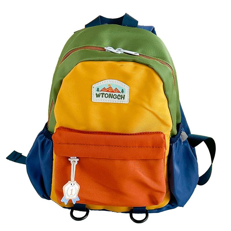 Color Matching Children'S Backpack Cute Kindergarten School Bag Boys And Girls Leisure Lightweight Travel Backpack