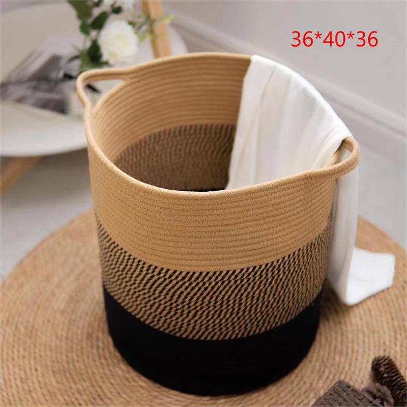 Handmade Cotton Rope Storage Basket, Nordic Style, Multi-Size & Color Options for Home & Living Room.