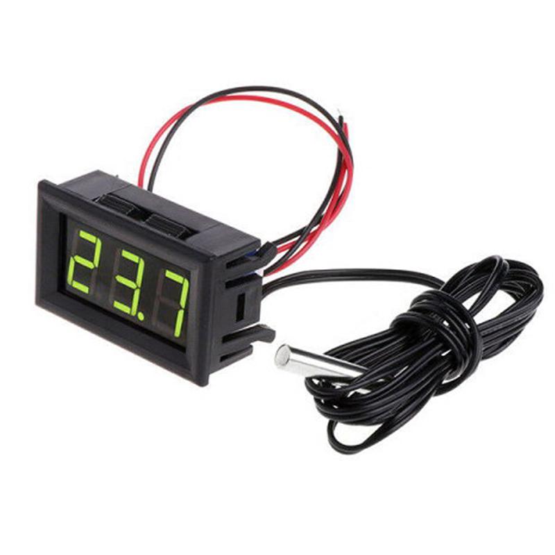 Цифровой термометр для мониторинга температуры 12 В с датчиком температуры -50 ~ 110 Цельсия