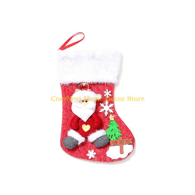 92MF Bear Christmas Stockings Christmas Tree Ornament Cartoon Christmas Hanging Socks