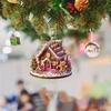 1 шт/5 шт новый акриловый плоский 2D рождественский домик цветочный рождественская елка подвеска украшение для дома подвеска для зеркала заднего вида автомобиля брелок подвеска