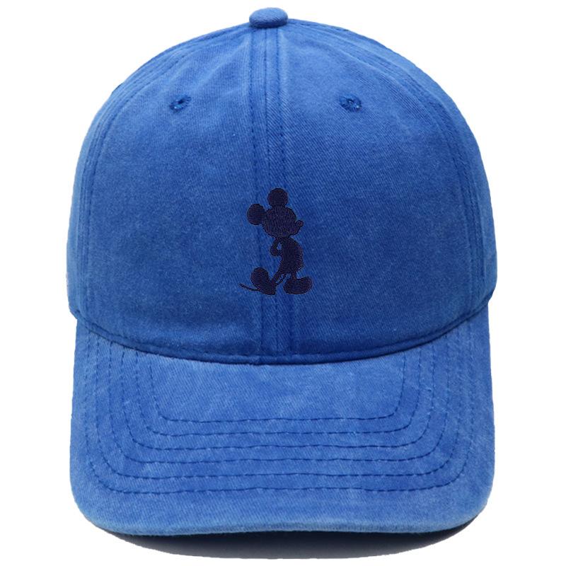 New cartoon cute Mickey embroidery washed retro soft top baseball cap men's and women's casual outdoor sunshade duck