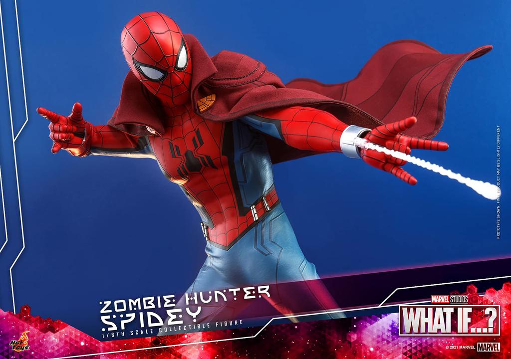 Шедевр ТВ Что такое Zombie Hunter Spidey Scale Figure Red If...? 1/6