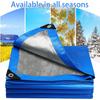 2 m x 6 m rugged waterproof canvas thickness 110 g/m² with reinforced eyelets, for versatile outdoor use, Blue