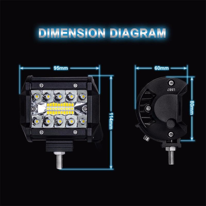 4 inch 60W Work Light Spot Flood Offroad Car Lights Bar Fog Lamp For Jeep Off Road 4X4 ATV UTV Truck Trailer Ship LED Headlights