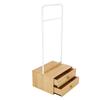 Coat rack 70 × 55 × 168, with 2 drawers, star-shaped handles and large clothes hooks, wood color