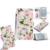 Watercolor Floral Pattern Design PU Leather Wallet Phone Case for iPhone,Samsung,Xiaomi Redmi,Moto,Blackview,Oppo,Huawei,Honor,Google,ZTE,Ulefone,TCL
