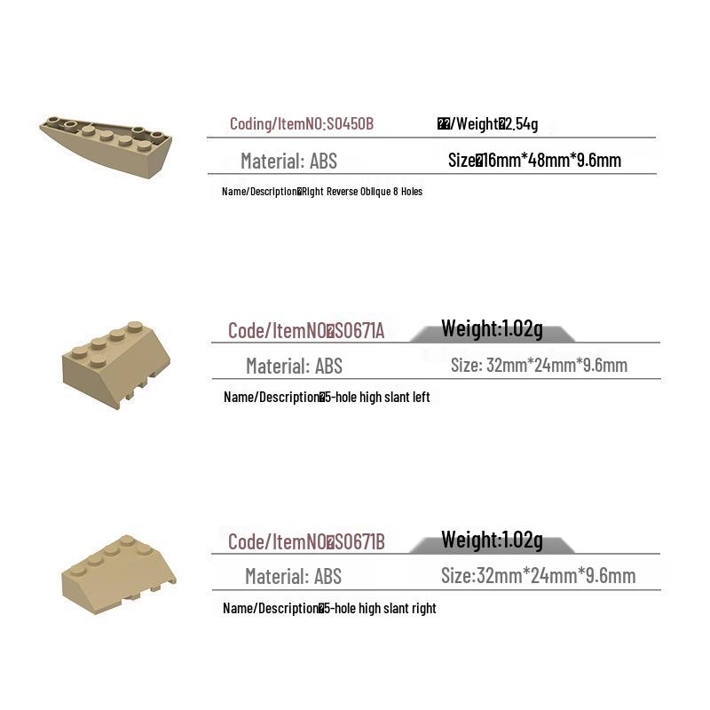 Wange Small Particle Building Blocks: Models 43710, 43711, 41765, 41764, 50955, 42862W