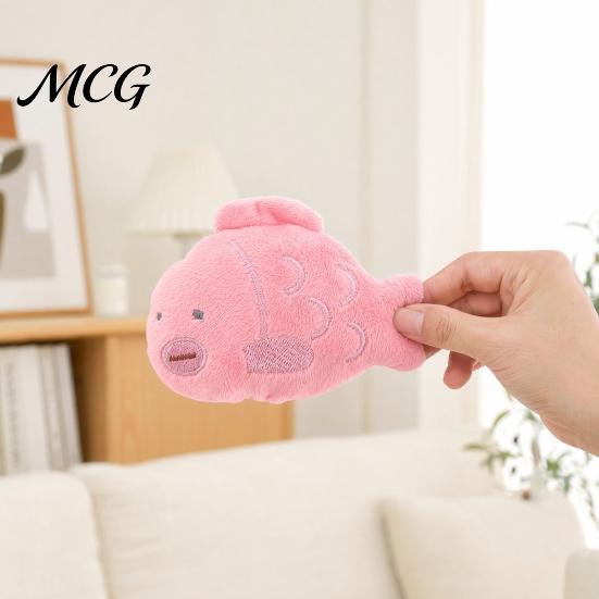 Anti-tear Plush Pet Toy Cat Toys, Catnip Ocean Toys for Cats, Shark Fish Ray Shapes Interactive Kicker, Chew Soft Chewing Teething Stress Relief,
