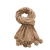 Cashmere Wool Scarf Women's Autumn and Winter High End Solid Color Ball Scarf Versatile Shawl Wool Ball Imitation Cashmere Scarf