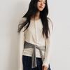 A New Round Neck, Form-fitting Knitted Sweater for Women In Autumn and Winter, A Solid-color Striped Long-sleeved Top