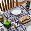 Artoid Mode Talavera Tiles Floral Phoenix Fiesta Mexican Placemats Set of 6, 12x18 Inch Seasonal Fall Holiday Table Mats for Party Kitchen Dining