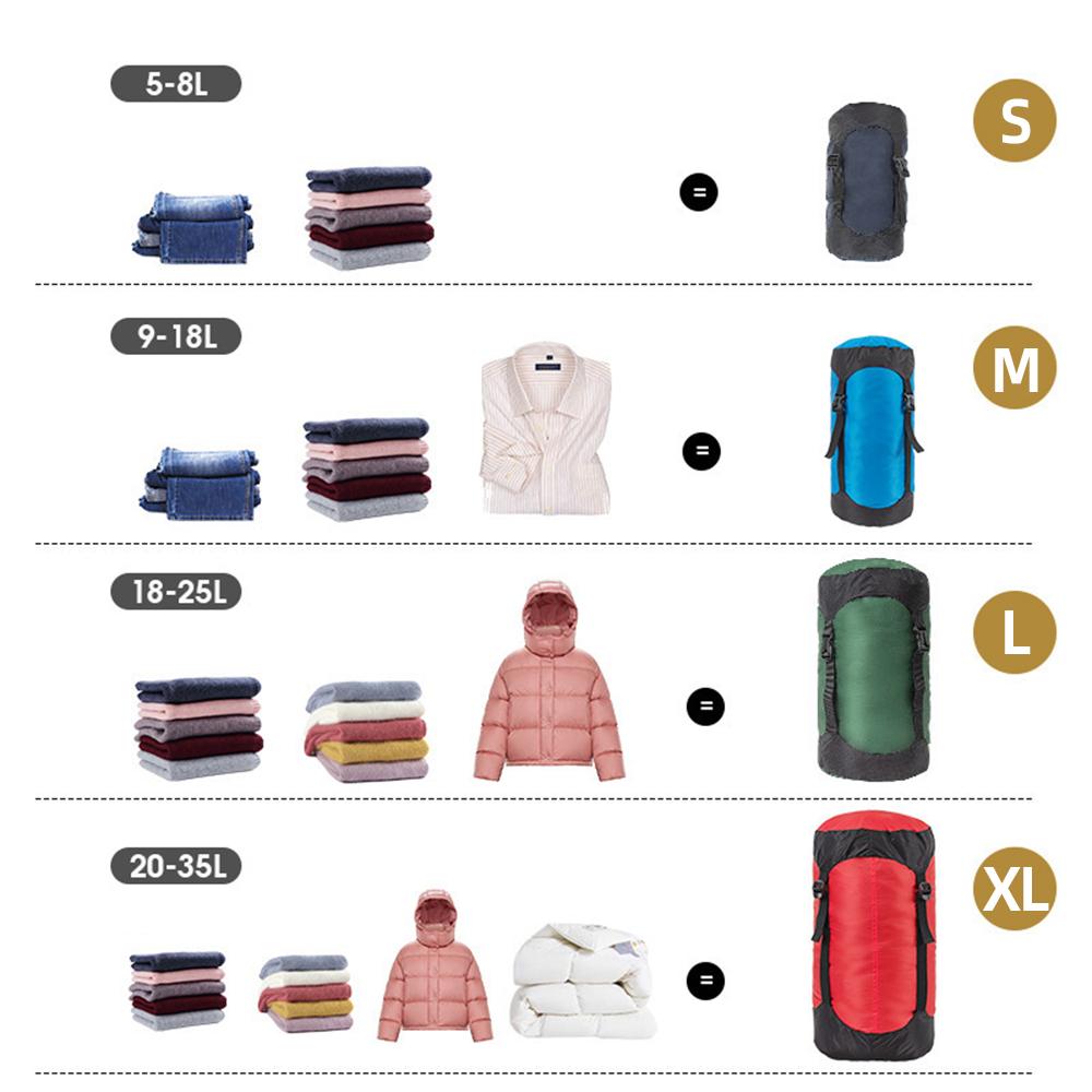 Компрессионный мешок для хранения спального мешка, маленький, 5-35л, 40D Ripstop