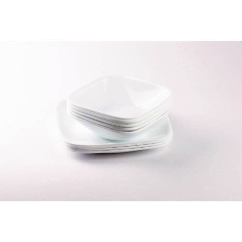 Corelle Plates, 17cm Diameter X 3cm Height, Shatter-Resistant, Lightweight, Winter Frost White, Deep Small Plates J413-N, Set of 5, CP-9635