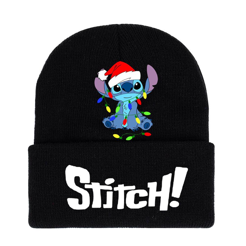 Disney Stitch Knit Beanie Winter Hat With Rolled Brim For Christmas Gifts Adults