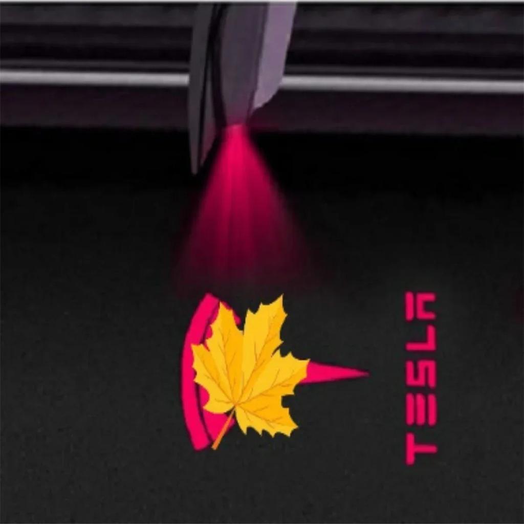 2/4pcs Car Door LED Logo Projector lights HD Welcome Light 3D Laser Ghost Shadow Light for Tesla Model Y 3 S X car Accessory