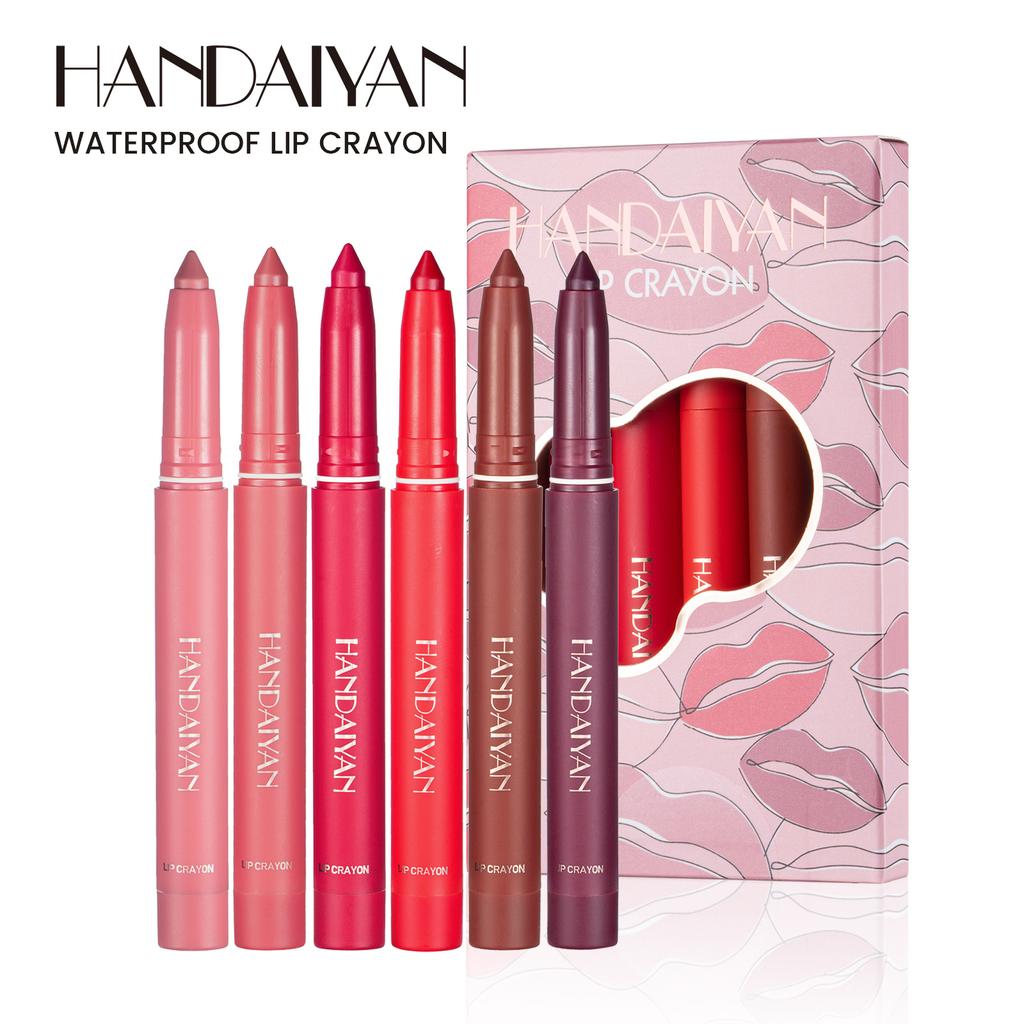 HANDAIYAN 6-color Lip Liner Set Rotary Can Be Cut Dual-use Not Easy To Fade Lipstick Pen