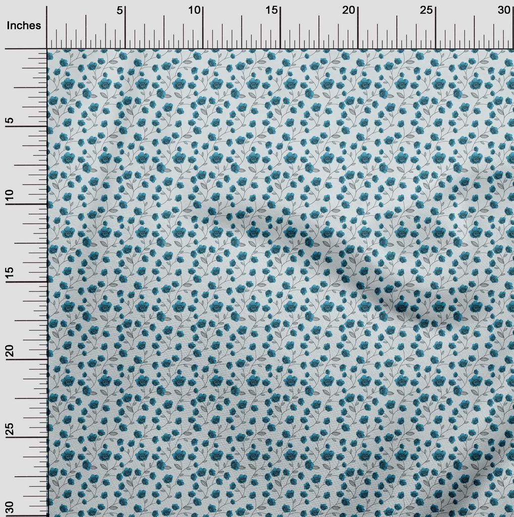 oneOone Ткань Cotton Flex Blue2 с цветочным принтом для шитья, ткань для рукоделия, ярд 40 дюймов