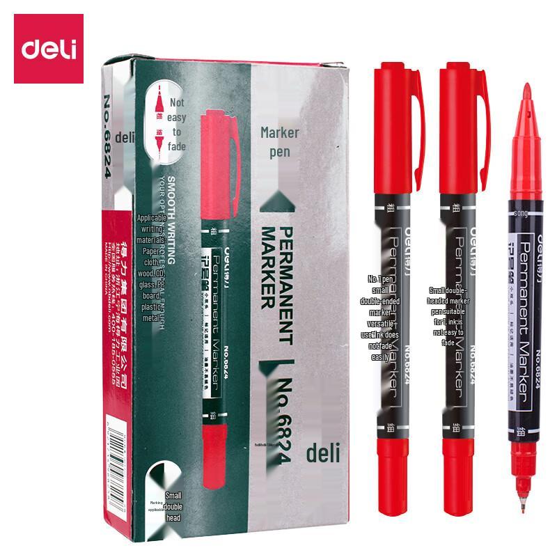 Deli 6824 Double-Ended Oil-Based Marker Pens