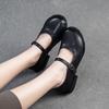GKTINOO 2025 Autumn New Genuine Leather Women's Shoes Belt Buckle Simple Solid Color Versatile Round Toe Low Heel Pumps