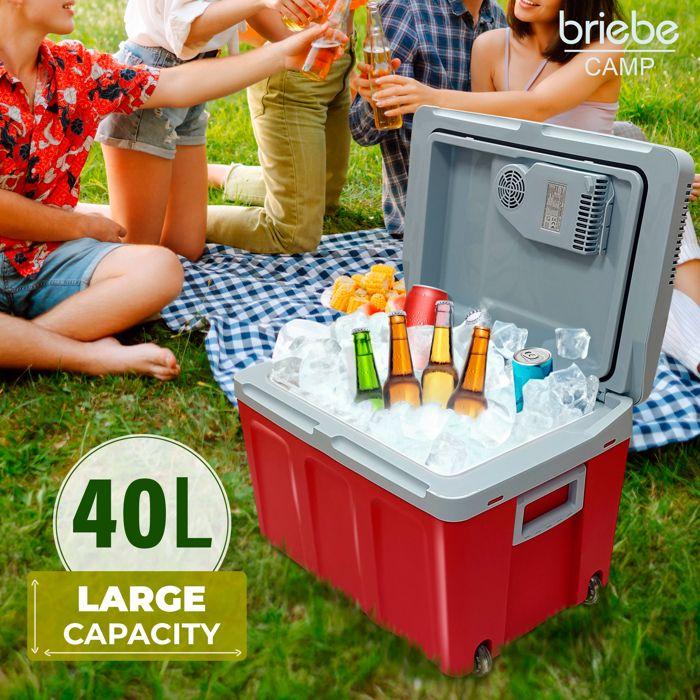 Glacière Électrique portable 40 Litres, 12V / 220 - 240V Voiture et Camping Briebe CF1155RED 58 W Rouge 03905