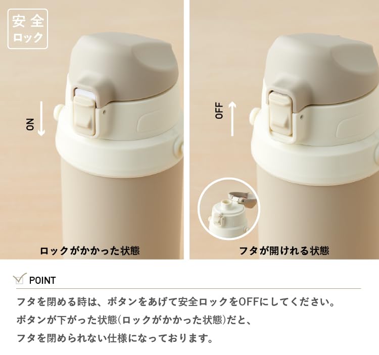 Stainless steel kids' bottle (600ml) emoka (rose pink)