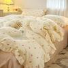 Princess Style Bedding Sets Ruffle Lace Bow Quilt Cover Romantic Bedclothes Decor Woman Girls Bedroom Duvet Cover 4pcs