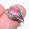 Кольцо из чистого серебра 925 пробы с натуральным родохрозитом ручной работы S.8 W6e58
