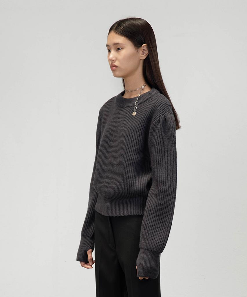 Amomento Half Neck Knit_Charcoal