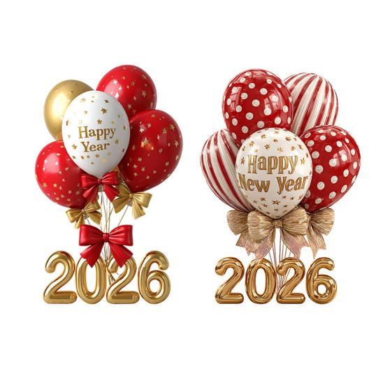 1/2 листа Наклейка на окно к Новому 2026 году Съемная Водонепроницаемая Статическая Наклейка на стекло С Новым годом Праздничное Фестивальное Украшение Декаль