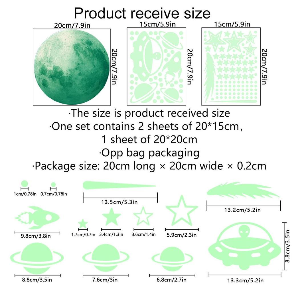 Glow-in-the-dark Stars Glow Wall Stickers Living Room Bedroom Switch Decoration Children's Room Dorm DIY Creative Glow-in-the Dark Stickers