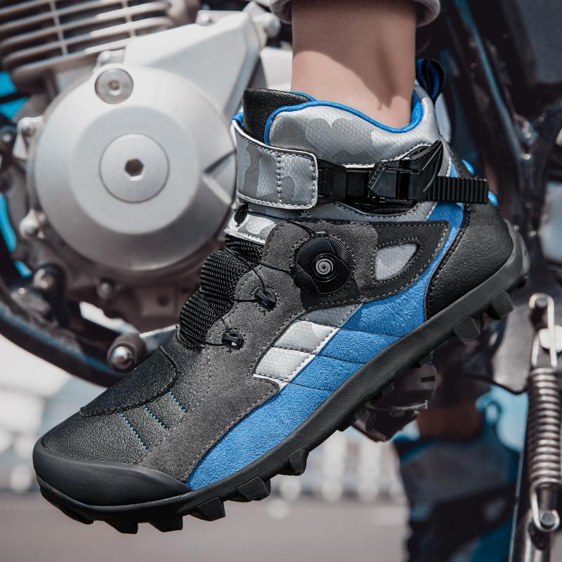 Мотоциклетные ботинки оригинального дизайна Botas Moto из микрофибры, кожаные мотокроссовые ботинки для гонок по бездорожью, мужская обувь для езды на мотоцикле