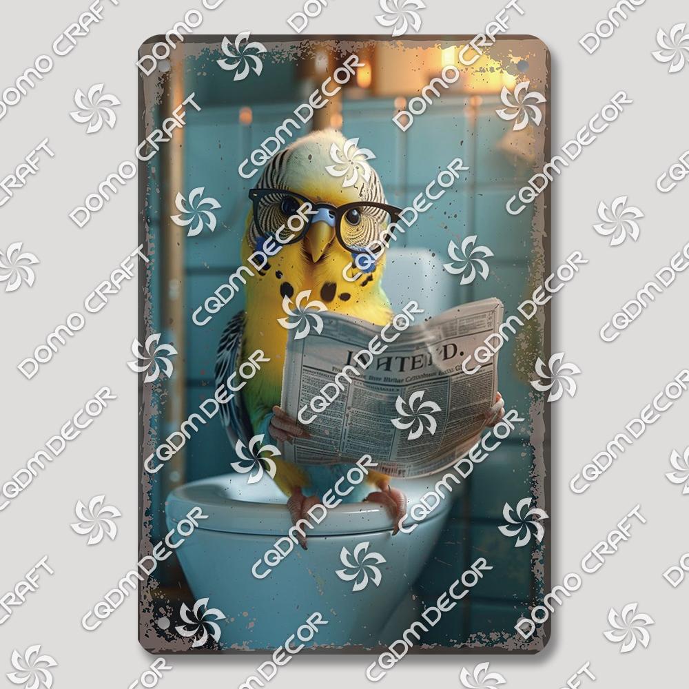 Забавная туалетная жестяная табличка Винтажный металлический постер Кролик Енот Кошка Собака Металлические таблички Ретро настенный декор для кафе ванной дома