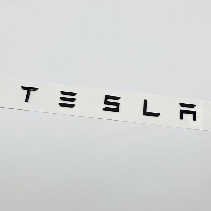 mghxj4 3D ABS Letters Tesla Logo Carbon Chrome Black Red Badge Car Rear Trunk Stickers For Tesla Model 3 Y X S Back Decals Accessories