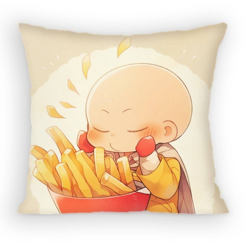 One PPunch SSaitama MMan Pillow Case Sofa Living Room for Bedroom car Headboard Backrest Cushion Square Cushion Nap Time