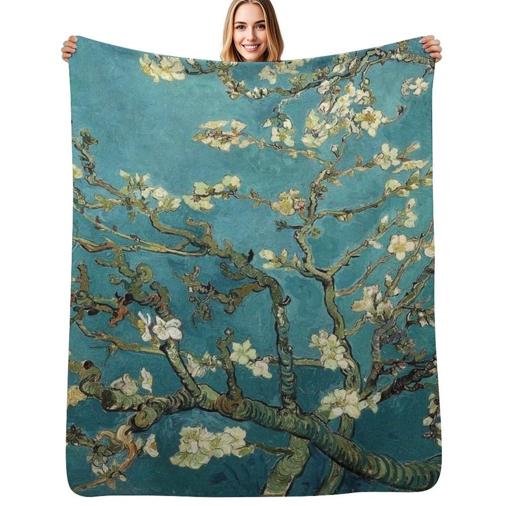 Almond Blossom Throw Blanket Luxurious Soft Fuzzy Blanket for Sofa Bed