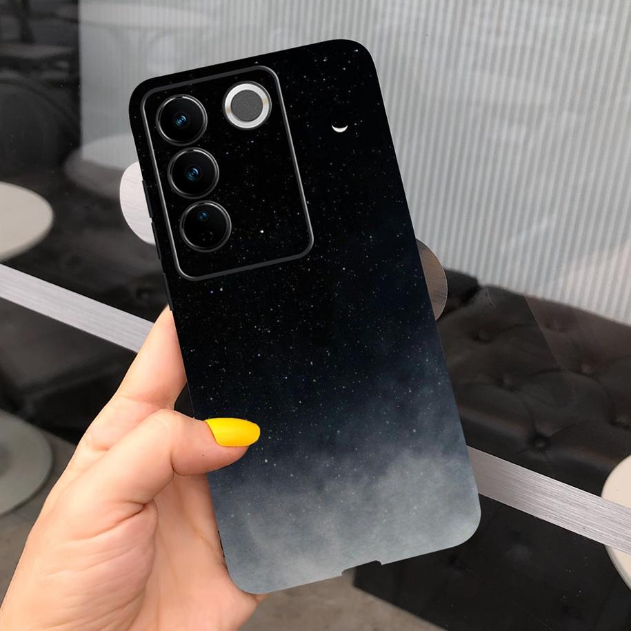 Чехол для Vivo V27 Pro Задняя крышка для Vivo V27e Модный чехол-фунда конфетного цвета с рисунком для Vivo V27 5G V 27e V27Pro V2237 V2230 Мягкий чехол